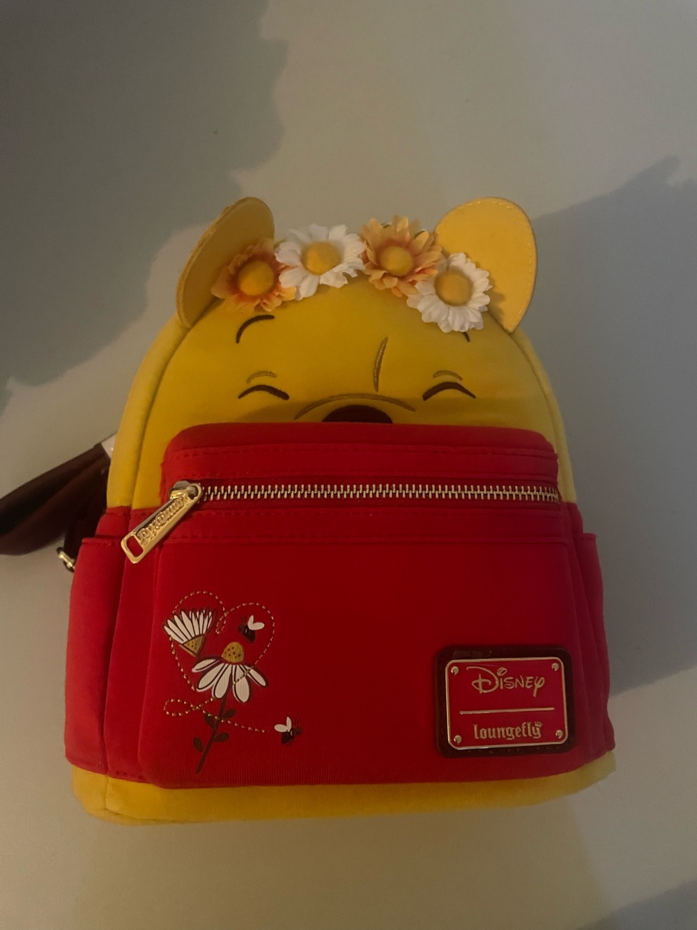 Loungefly Disney Winnie the Pooh Red and Yellow Floral Mini Backpack